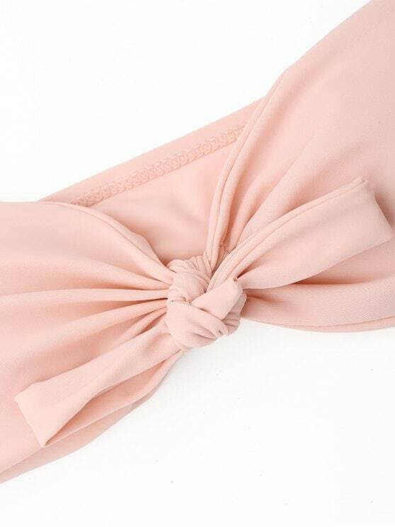 Y2K Aesthetic Knot Bandeau Bikini Set - Trendy Women's Fashion