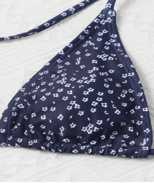 Y2K Aesthetic Lace-Up Backless Floral Bikini - Coquette Grunge Style for Women