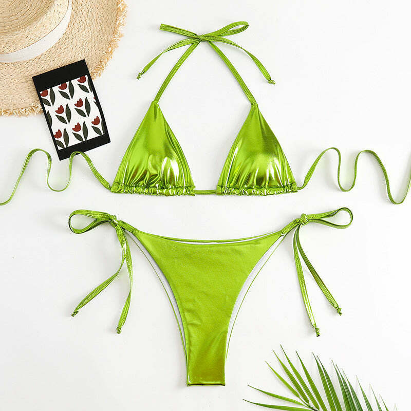 Y2K Aesthetic Lace-Up Bikini: Coquette Style for Women - Grunge, Pastel Goth, and More