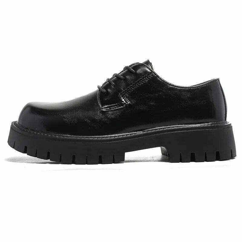 Y2K Aesthetic Lace-Up Chunky Sole Derby Shoes - Coquette Fashion with Grunge &