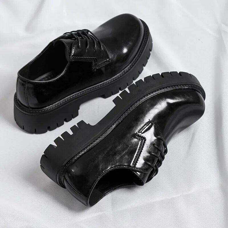 Y2K Aesthetic Lace-Up Chunky Sole Derby Shoes - Coquette Fashion with Grunge &