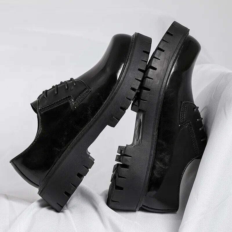 Y2K Aesthetic Lace-Up Chunky Sole Derby Shoes - Coquette Fashion with Grunge &