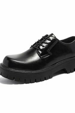 Y2K Aesthetic Lace-Up Chunky Sole Derby Shoes - Coquette Fashion with Grunge &