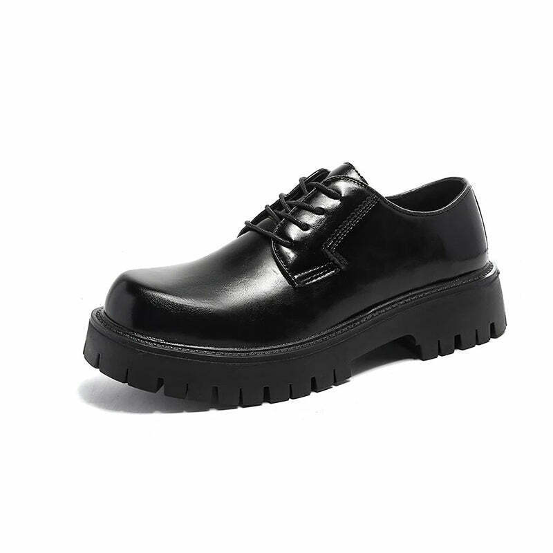 Y2K Aesthetic Lace-Up Chunky Sole Derby Shoes - Coquette Fashion with Grunge &