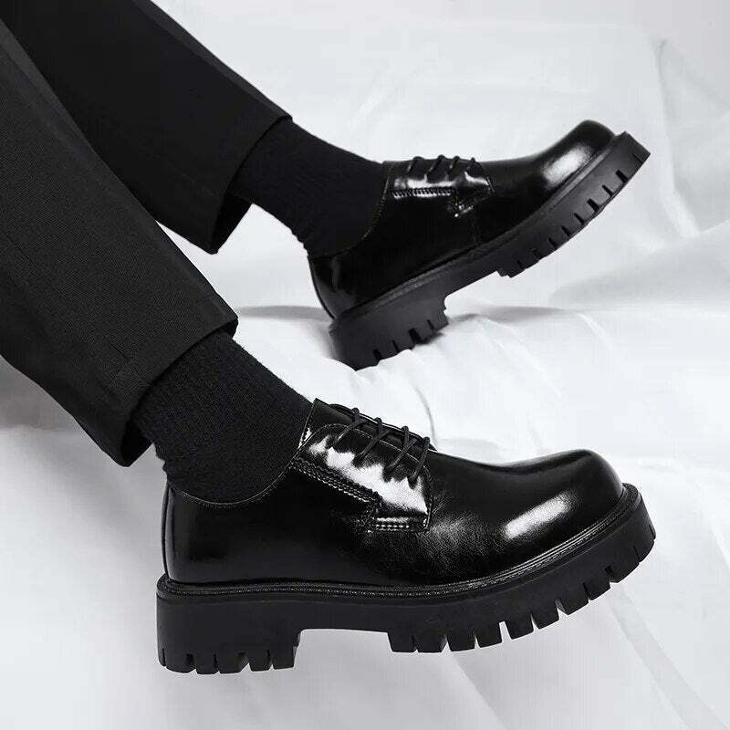 Y2K Aesthetic Lace-Up Chunky Sole Derby Shoes - Coquette Fashion with Grunge &