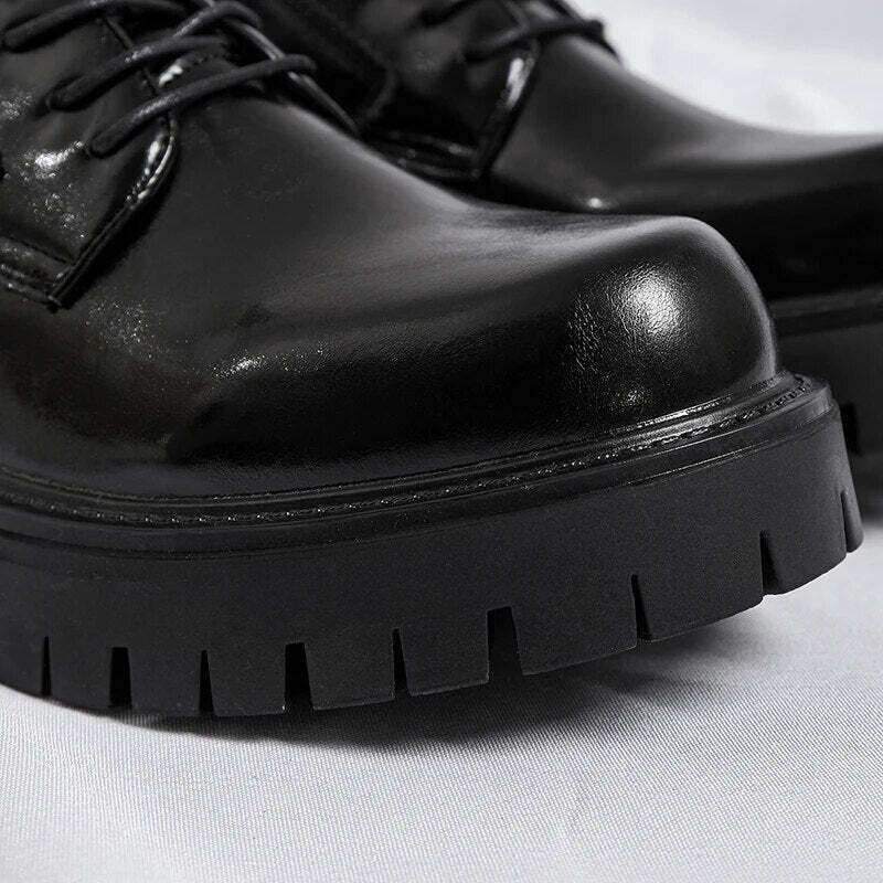 Y2K Aesthetic Lace-Up Chunky Sole Derby Shoes - Coquette Fashion with Grunge &