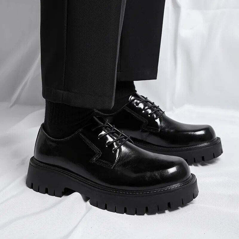 Y2K Aesthetic Lace-Up Chunky Sole Derby Shoes - Coquette Fashion with Grunge &