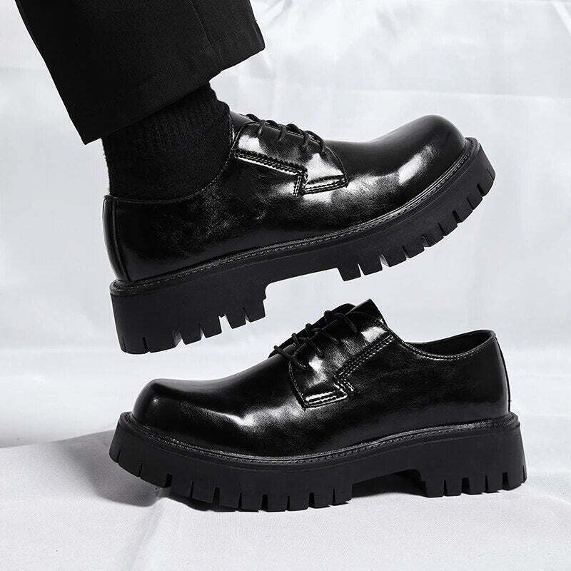 Y2K Aesthetic Lace-Up Chunky Sole Derby Shoes - Coquette Fashion with Grunge &