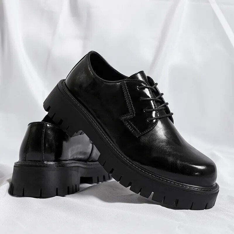 Y2K Aesthetic Lace-Up Chunky Sole Derby Shoes - Coquette Fashion with Grunge &