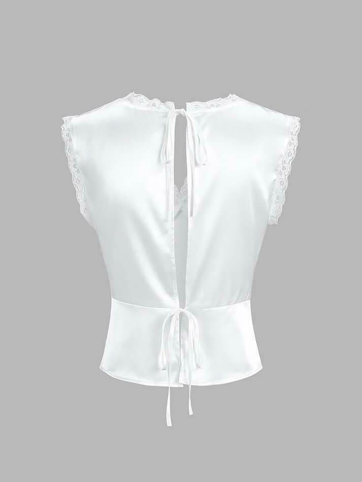 Y2K Aesthetic Lace Trim Satin Skirt Set - Coquette Fashion with Grunge & Pastel Goth Vibes