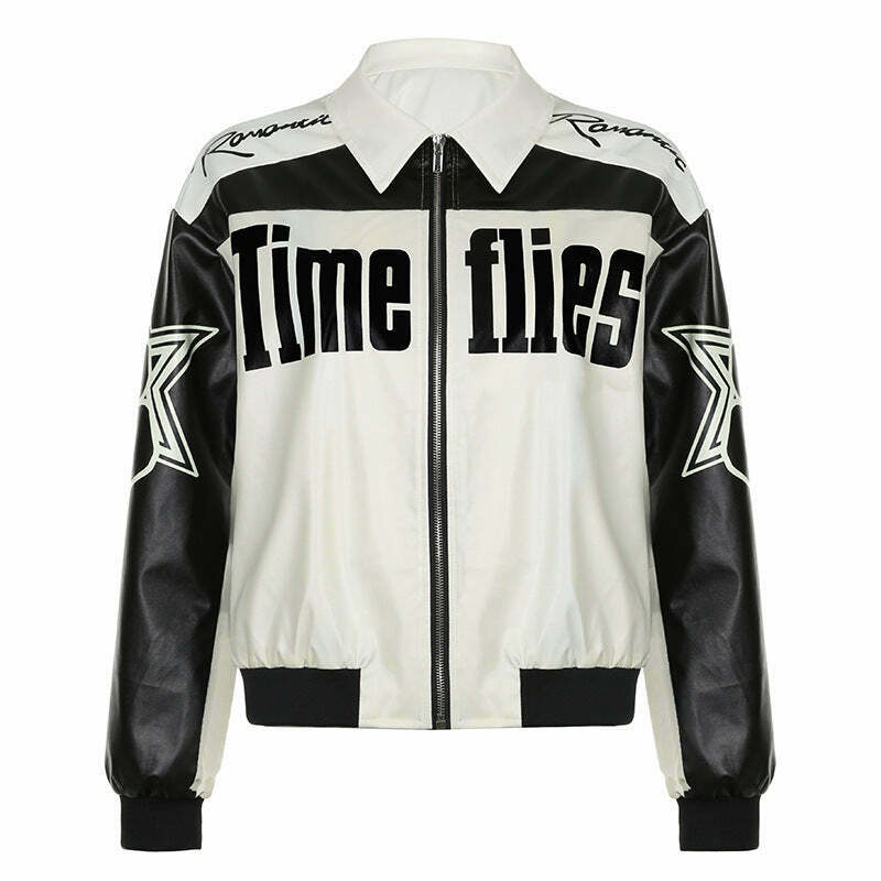 Y2K Aesthetic Lapel PU Leather Jacket for Women - Coquette Grunge Style Fashion