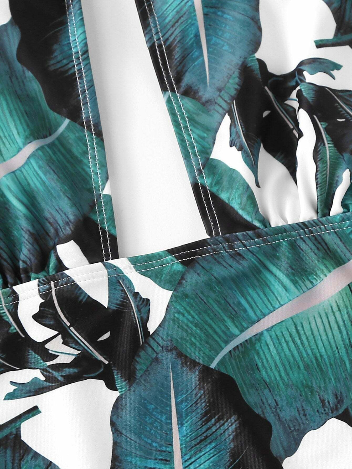 Y2K Aesthetic Leaf Backless Spaghetti Straps Swimsuit for Women - Coquette & Grunge Fashion