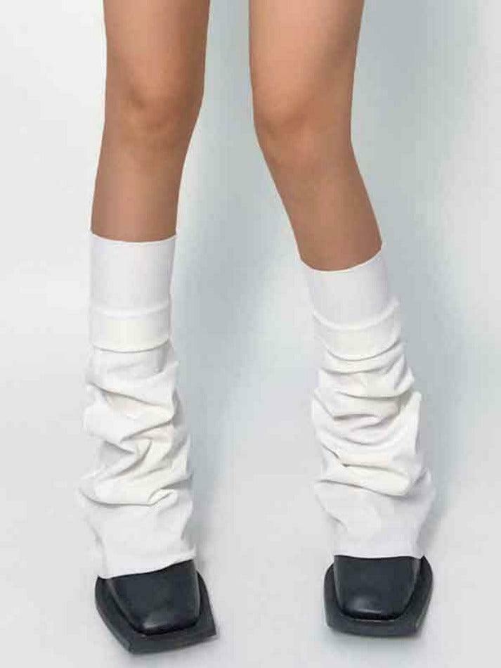 Y2K Aesthetic Leg Warmer in Solid Color Patchwork for Women's Fashion