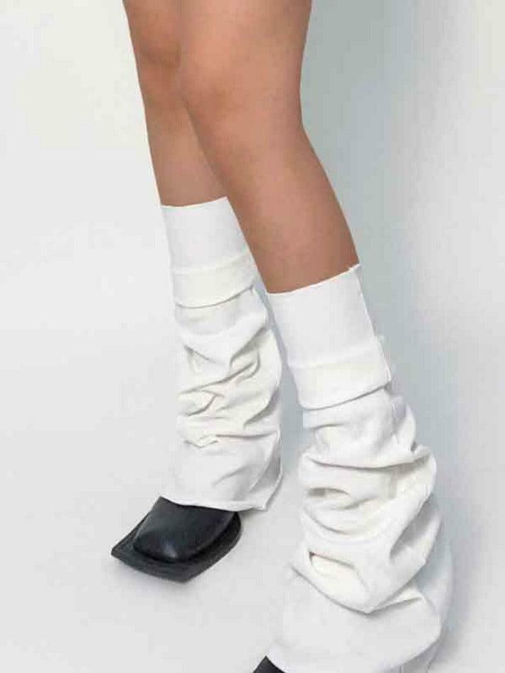 Y2K Aesthetic Leg Warmer in Solid Color Patchwork for Women's Fashion