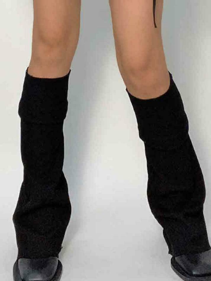 Y2K Aesthetic Leg Warmer in Solid Color Patchwork for Women's Fashion