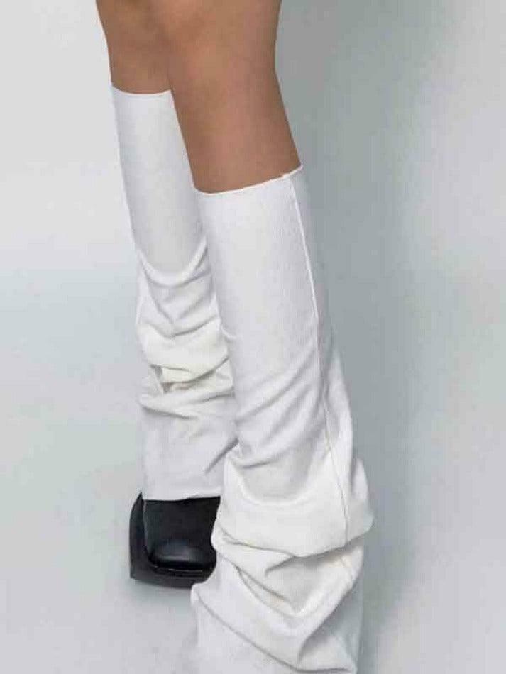 Y2K Aesthetic Leg Warmer in Solid Color Patchwork for Women's Fashion