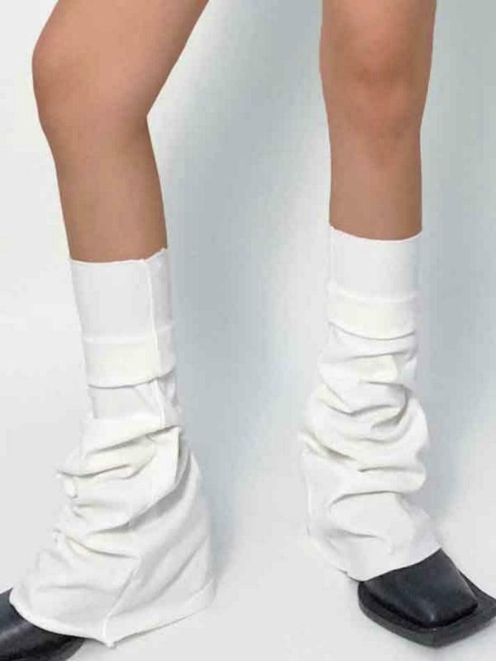 Y2K Aesthetic Leg Warmer in Solid Color Patchwork for Women's Fashion