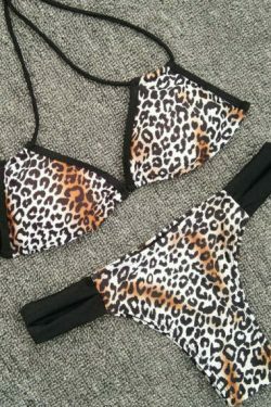 Y2K Aesthetic Leopard Bikini Set - Coquette Style Grunge Fashion - Cute Tops and Cargo Skirt