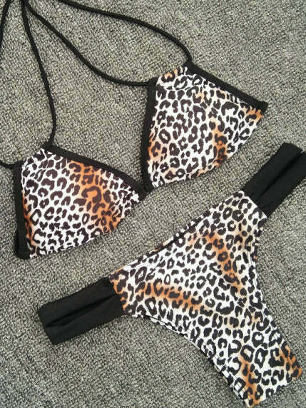 Y2K Aesthetic Leopard Bikini Set - Coquette Style Grunge Fashion - Cute Tops and Cargo Skirt