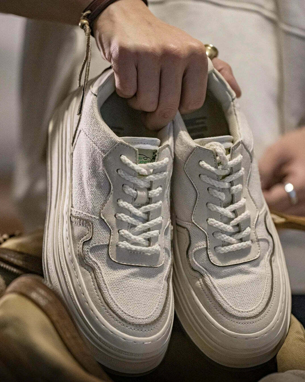 Y2K Aesthetic Linen Sneakers - Retro Style for Women's Fashion