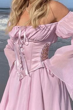 Y2K Aesthetic Long Sleeve Corset Mini Dress - Coquette Style for Women's Fashion