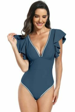Y2K Aesthetic Lotus Leaf Bikini One-Piece Swimsuit