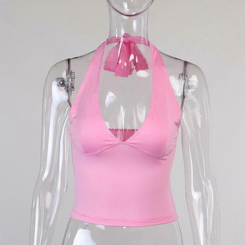 Y2K Aesthetic Lovesick Halter Top: Coquette Style Grunge Fashion Cute Tops & Cargo Skirt
