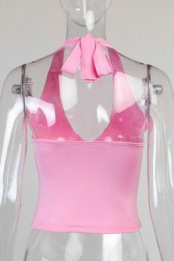 Y2K Aesthetic Lovesick Halter Top: Coquette Style Grunge Fashion Cute Tops & Cargo Skirt