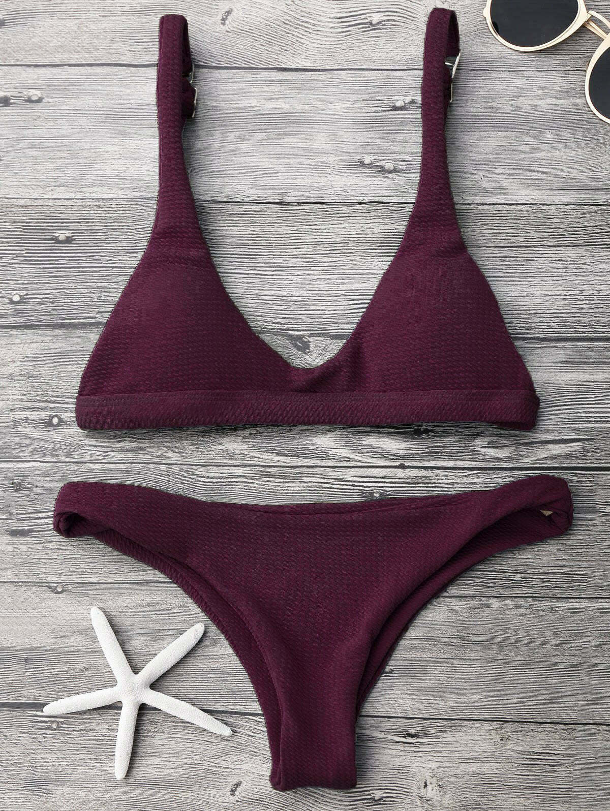 Y2K Aesthetic Low Waisted Padded Scoop Bikini Set for Niche Women Fashion
