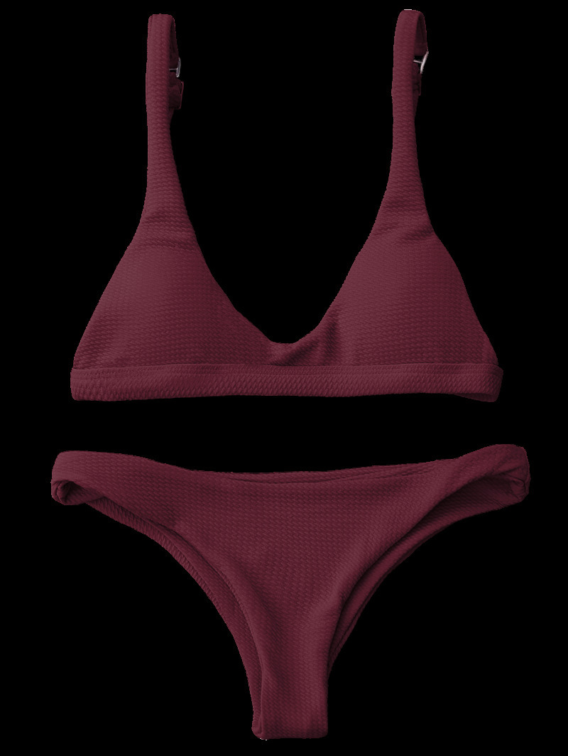 Y2K Aesthetic Low Waisted Padded Scoop Bikini Set for Niche Women Fashion