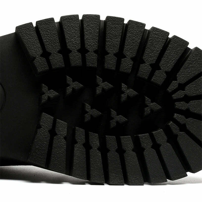 Y2K Aesthetic Matte Black Chunky Derby Shoes - Coquette Style Grunge Fashion Statement