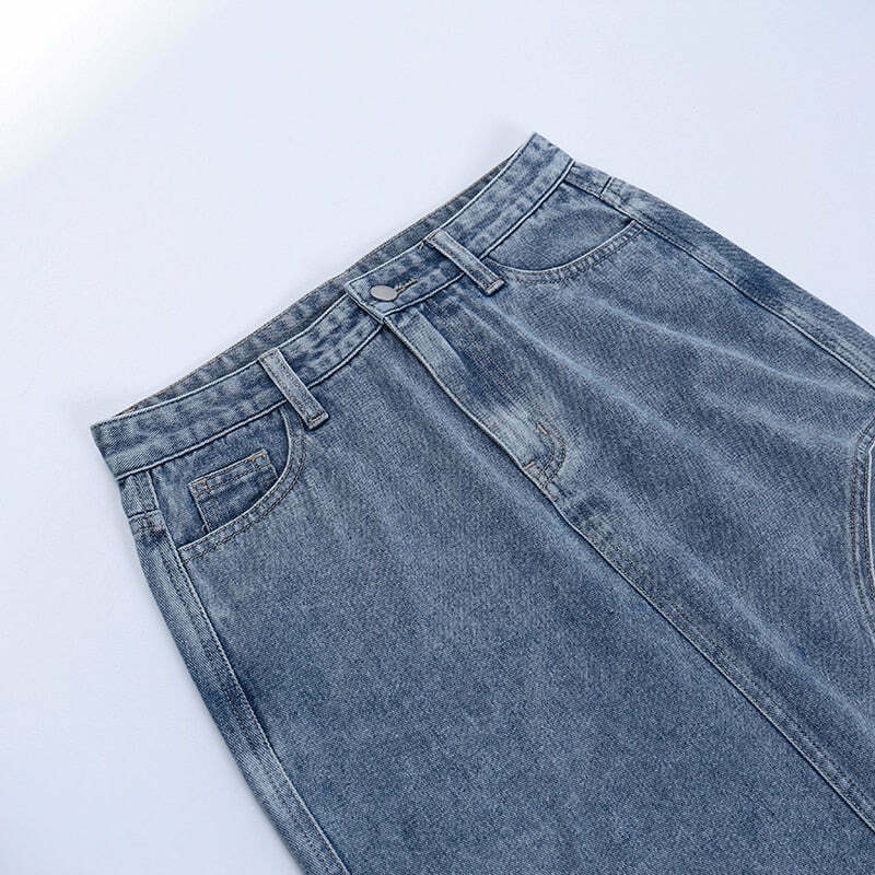 Y2K Aesthetic Maverick Denim Diva Skirt - Coquette Style Grunge Fashion