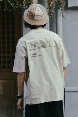 Y2K Aesthetic Men's Kitten Short Sleeve Tee - Coquette Style Grunge Fashion Cute Tops