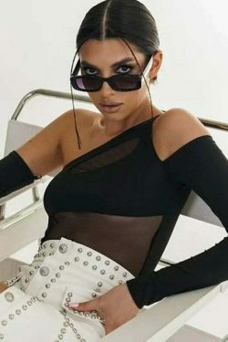 Y2K Aesthetic Mesh Bodysuit: Coquette Style with a Grunge Twist