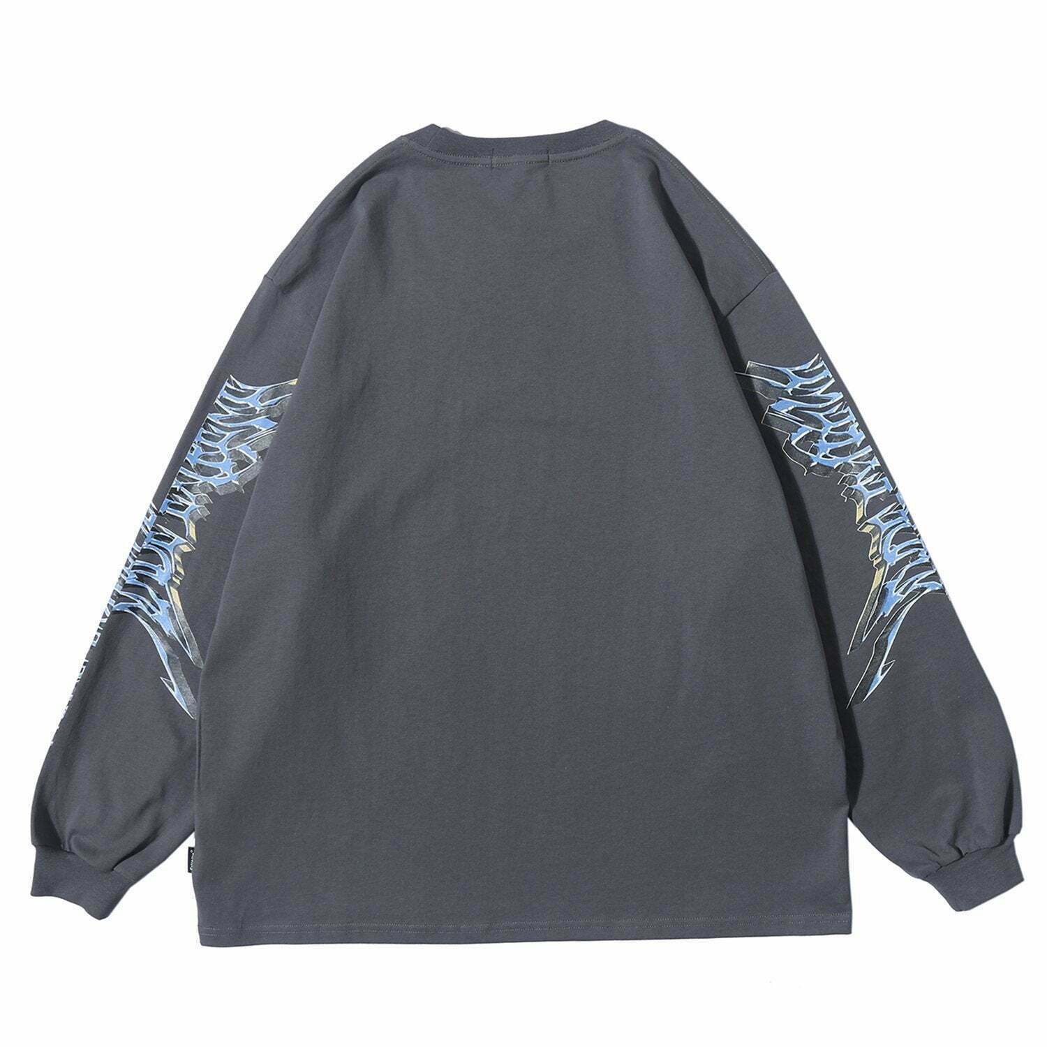 Y2K Aesthetic Metal Graphic Long Sleeve T-Shirt for Women - Coquette & Grunge Style Fashion