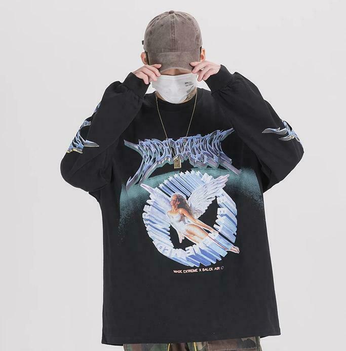 Y2K Aesthetic Metal Graphic Long Sleeve T-Shirt for Women - Coquette & Grunge Style Fashion