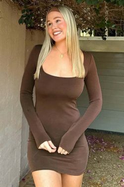 Y2K Aesthetic Mini Bodycon Dress for Women - Coquette Style Grunge Outfit with Pastel Goth Vibes