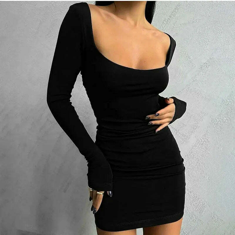 Y2K Aesthetic Mini Bodycon Dress for Women - Coquette Style Grunge Outfit with Pastel Goth Vibes