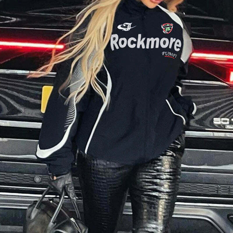 Y2K Aesthetic Motorcycle Jacket with Coquette Style and Grunge Vibes