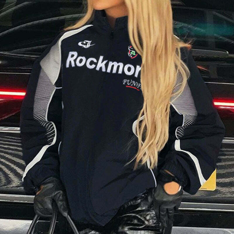 Y2K Aesthetic Motorcycle Jacket with Coquette Style and Grunge Vibes