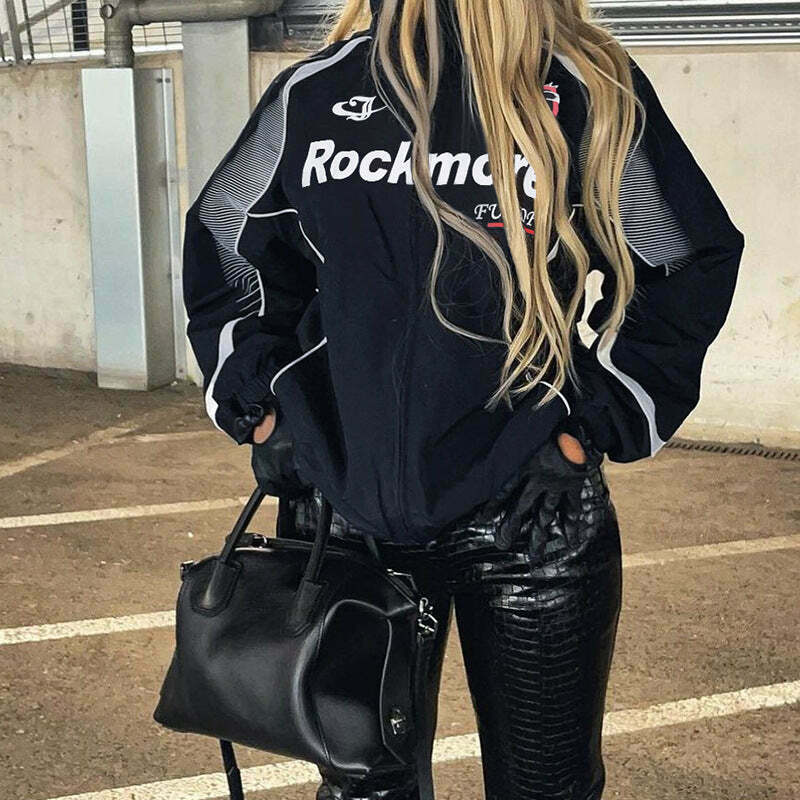 Y2K Aesthetic Motorcycle Jacket with Coquette Style and Grunge Vibes