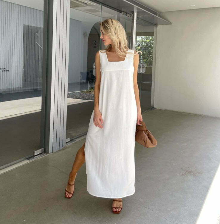 Y2K Aesthetic Mystic Threads Tank Dress - Coquette & Grunge Style Women's Fashion