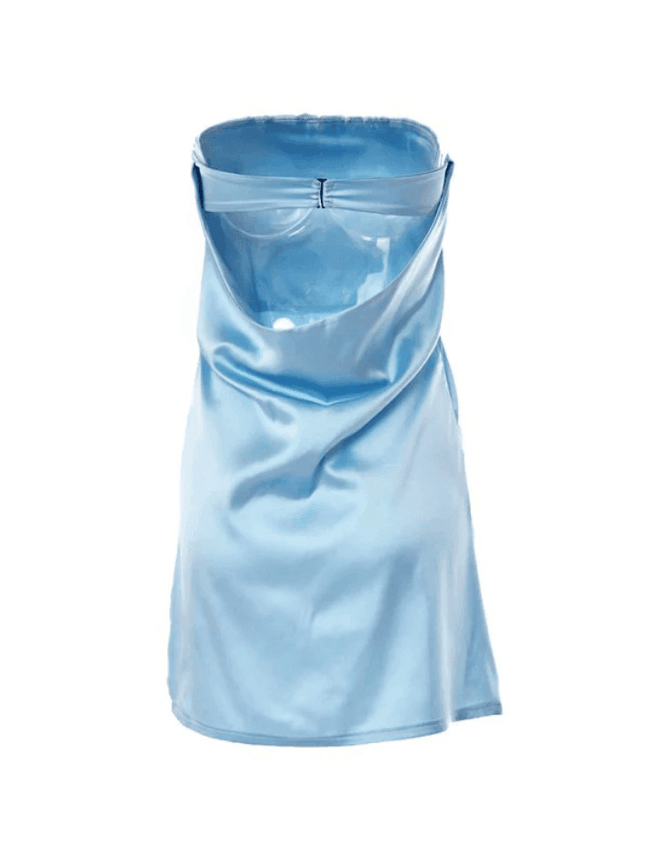 Y2K Aesthetic Off-Neck Tube Top Dress - Coquette Grunge with Pastel Goth Vibes