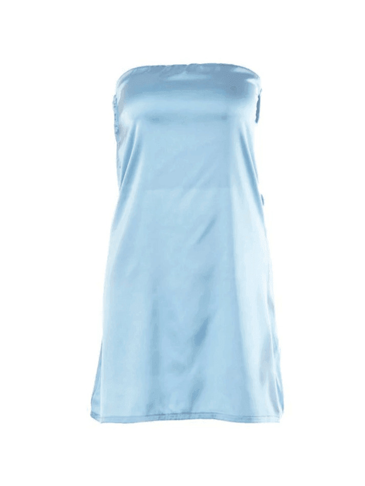 Y2K Aesthetic Off-Neck Tube Top Dress - Coquette Grunge with Pastel Goth Vibes