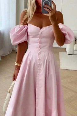 Y2K Aesthetic Off-Shoulder Sweet Waist Dress - Coquette Style Grunge Fashion Women's Clothing