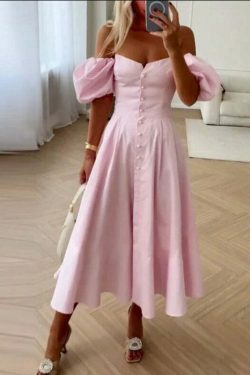 Y2K Aesthetic Off-Shoulder Sweet Waist Dress - Coquette Style Grunge Fashion Women's Clothing