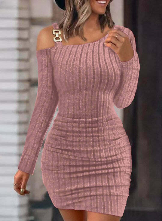 Y2K Aesthetic Off-Shoulder Tight Dress - Coquette Grunge & Pastel Goth Style