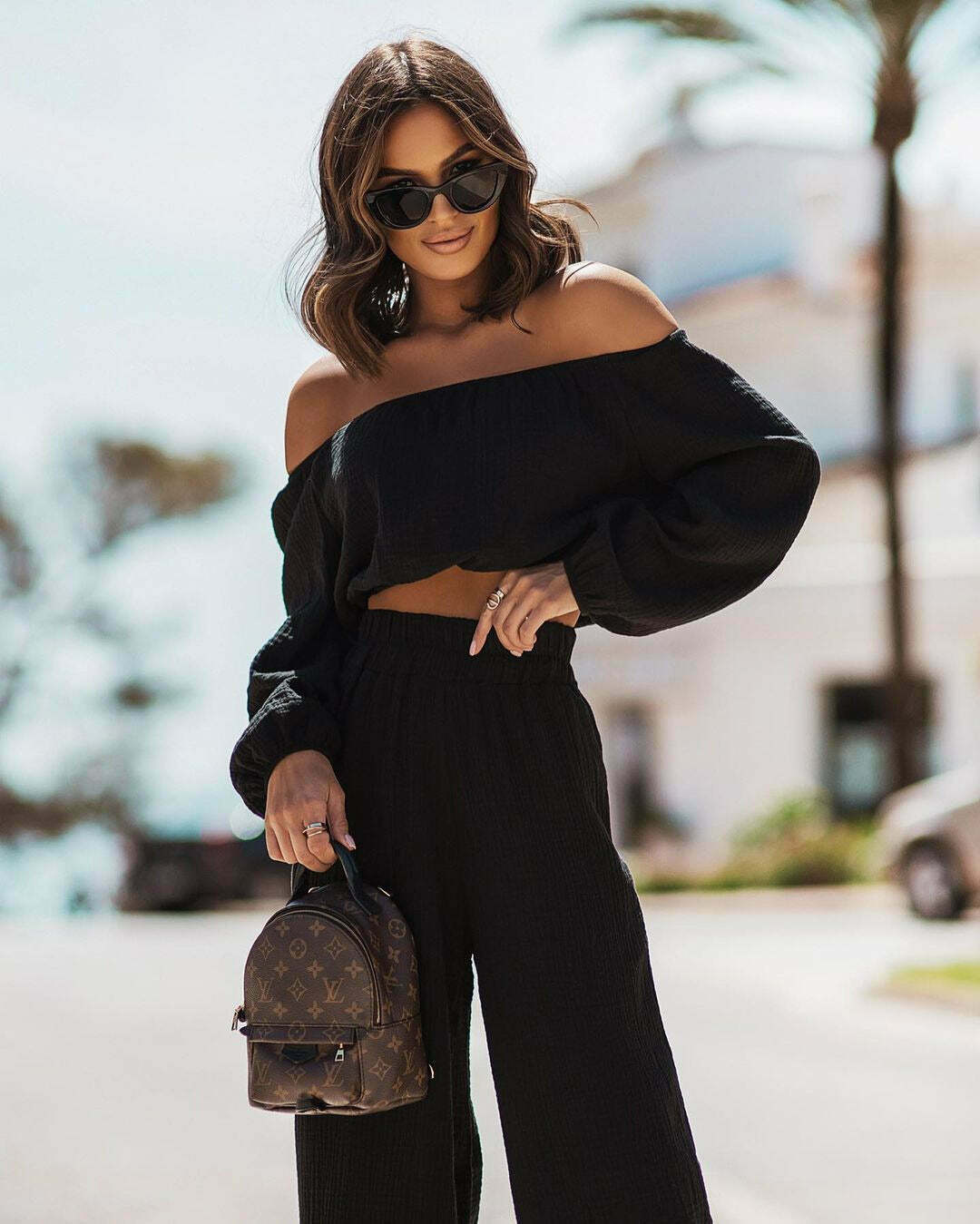 Y2K Aesthetic Off-Shoulder Top & Straight Pants Suit for Women - Coquette & Grunge Style Fashion