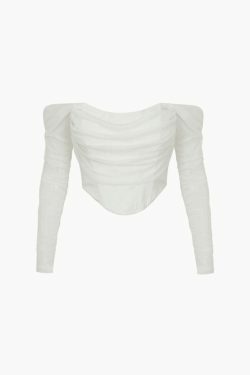 Y2K Aesthetic Off-The-Shoulder Corset Top - Coquette Grunge Elegance