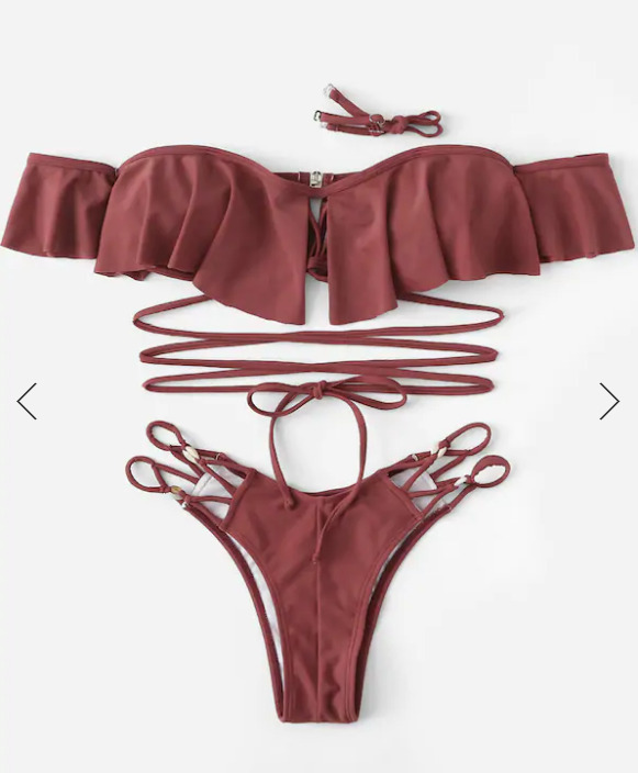Y2K Aesthetic Off Shoulder Bikini Set for Women - Coquette Style Grunge Fashion with a Sexy Twist